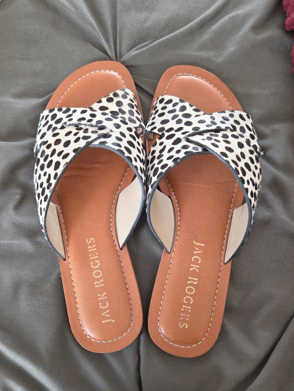 Jack Rogers Animal Print Slide Sandals